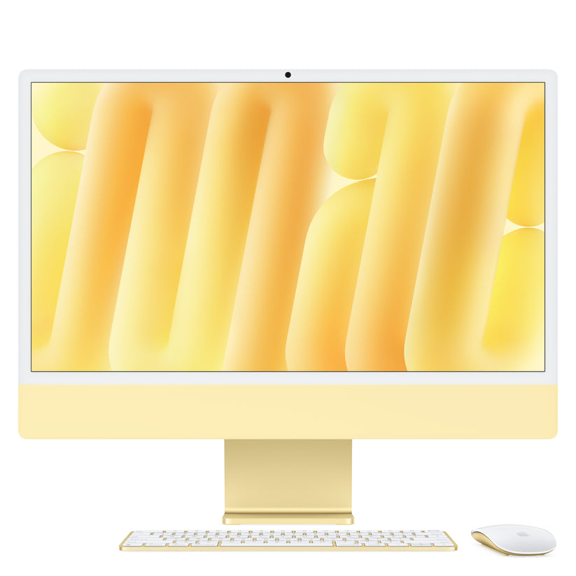 24 hüvelykes iMac Retina 4,5K kijelzővel: Apple M4 chip 10 magos CPU-val és 10 magos GPU-val, 512GB SSD, 24GB RAM, Magic Mouse, Magic Keyboard Touch ID-val és számbillentyűzettel – nemzetközi angol - sárga CTO