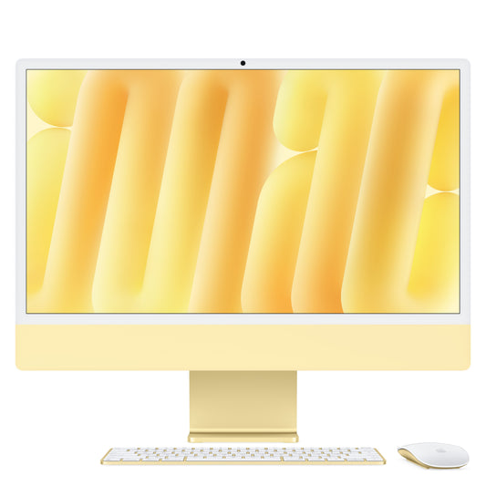 24 hüvelykes iMac Retina 4,5K kijelzővel: Apple M4 chip 10 magos CPU-val és 10 magos GPU-val, 512GB SSD, 32GB RAM, Nano-texturált üveg, Magic Trackpad, Magic Keyboard Touch ID-val és számbillentyűzettel – nemzetközi angol - sárga CTO
