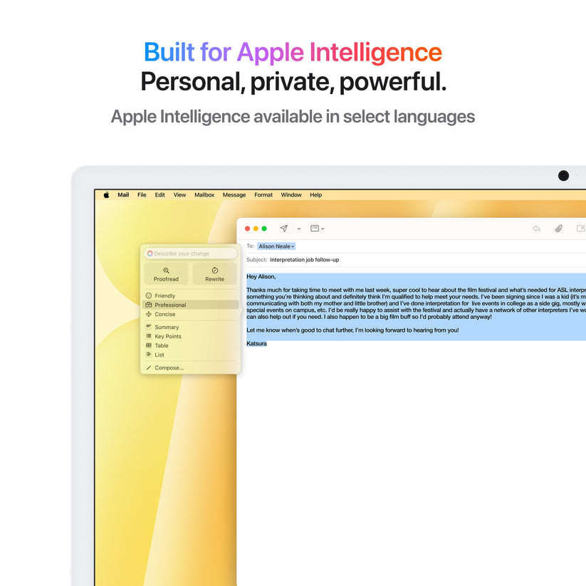 24 hüvelykes iMac Retina 4,5K kijelzővel: Apple M4 chip 10 magos CPU-val és 10 magos GPU-val, 512GB SSD, 24GB RAM, Magic Trackpad, Magic Keyboard Touch ID-val - nemzetközi angol - sárga CTO